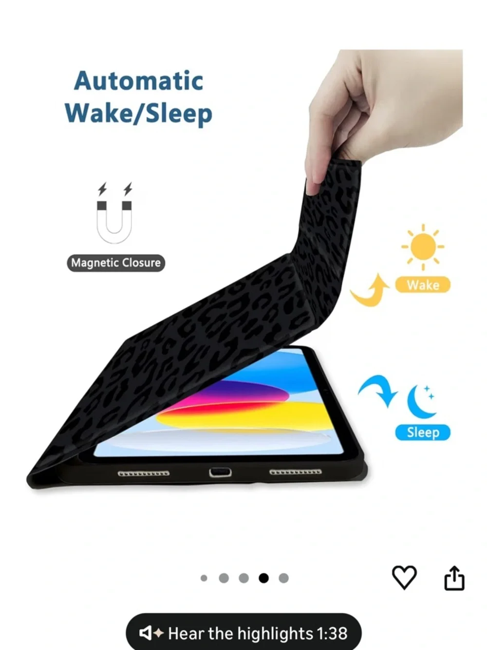 Perfekt Case Keyboard For iPad 11 Gen 11th (A16) 11 In. 2025 iPad 10th, Leopard